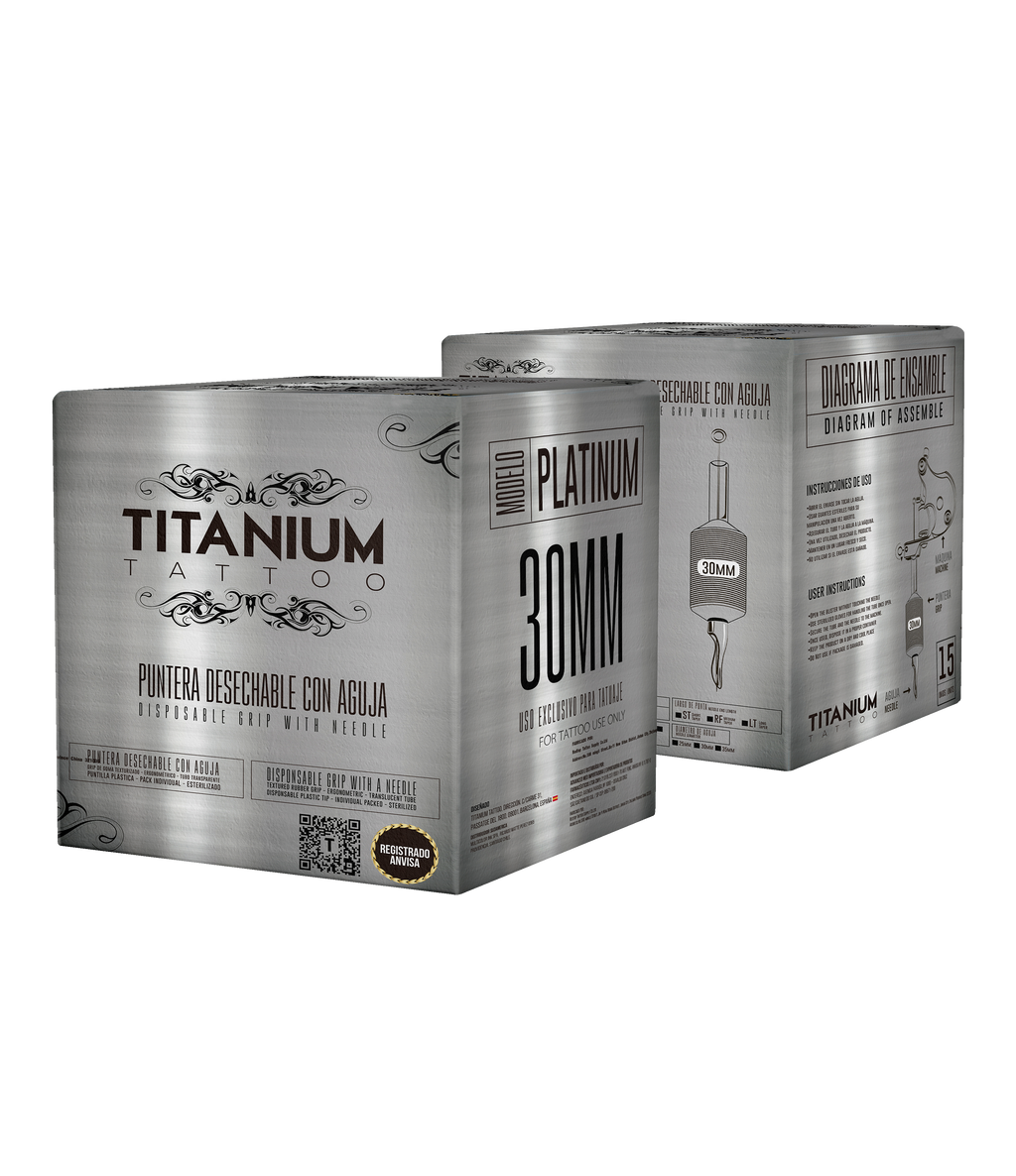 Grip con Agujas Platinum 30mm - Titanium Tattoo