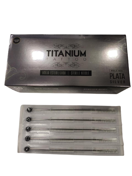 Agujas Sin Grip Plata - Titanium